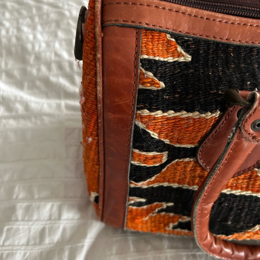 Vintage Embroidered & Leather Mini Carpetbag - Picture 4 of 6